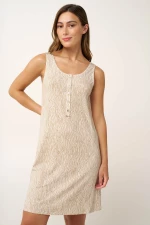 Vamp - Αμάνικο Νυχτικό Micromodal με Πατιλέτα - BEIGE TAUPE