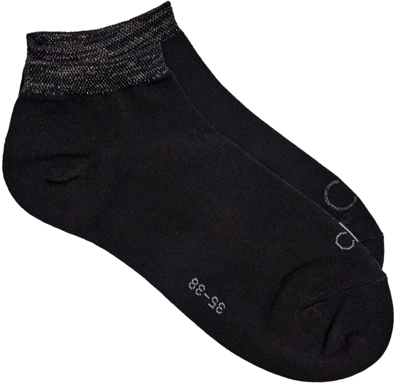 Γυναικείες Κάλτσες  Calvin Klein - Shiny logo - Μαύρες Κοντές - 2Pack - Cotton