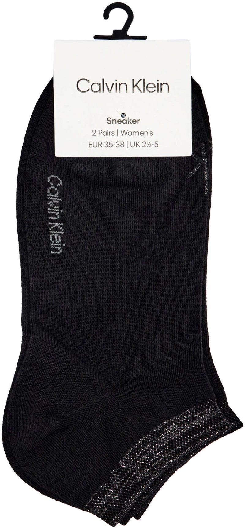 Γυναικείες Κάλτσες  Calvin Klein - Shiny logo - Μαύρες Κοντές - 2Pack - Cotton