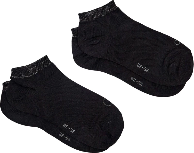 Γυναικείες Κάλτσες  Calvin Klein - Shiny logo - Μαύρες Κοντές - 2Pack - Cotton