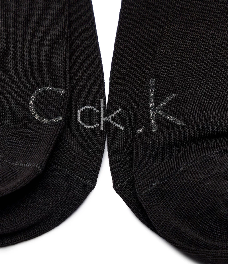 Γυναικείες Κάλτσες  Calvin Klein - Shiny logo - Μαύρες Κοντές - 2Pack - Cotton