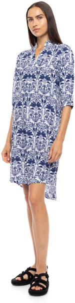 Γυναικείο Beachdress Pink Label - BLUE TROPICAL - 3/4 Μανίκι - Viscose