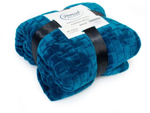 Κουβέρτα Coral Fleece Jacquard Brick 03 160X220 Petrol 100%  Polyester