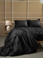 Σετ Σεντόνια Βαμβακοσατέν Omnia μονόχρωμα Black King Size (280x300)