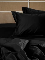 Σετ Σεντόνια Βαμβακοσατέν Omnia μονόχρωμα Black King Size (280x300)