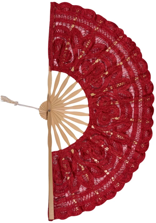 Χειροποίητη βεντάλια (22cm) κόκκινη