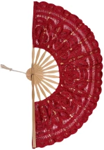 Χειροποίητη βεντάλια (22cm) κόκκινη