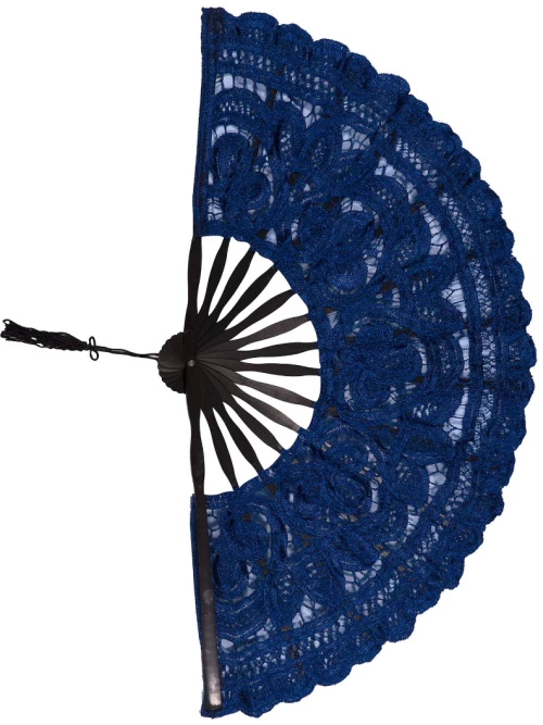Χειροποίητη βεντάλια (27cm) μπλέ