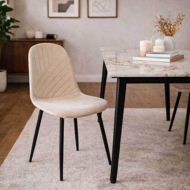 Καρέκλα Nextdeco βελούδινη μεταλλικά πόδια Υ88x55x44εκ.