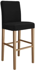 Σκαμπό Μπαρ Kleon 162447459 45x52x105cm Natural-Black Βελούδο, Ξύλο
