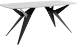 Τραπέζι Επεκτεινόμενο Axis 163050639 160/236x90x76cm Marble Effect White-Black Ατσάλι,Μοριοσανίδα