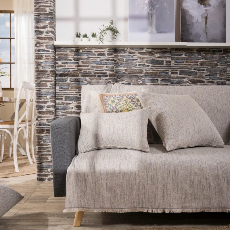 Ριχτάρι Lecce 04 Greige Teoran Πολυθρόνα 180x150cm Βαμβάκι-Πολυέστερ