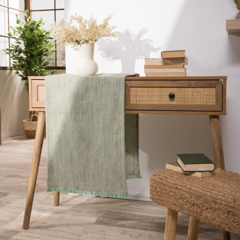Τραβέρσα Rieti 07 Green Teoran 45X180 Βαμβάκι-Πολυέστερ