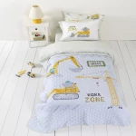 Κουβερλί Παιδικό Big Truck White-Yellow Nima Ημίδιπλο 180x220cm Microfiber