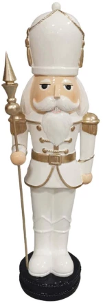 Διακοσμητικός Καρυοθραύστης 26121 16x13x44cm White-Gold