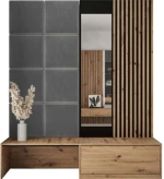 Έπιπλο Εισόδου Premium I 162558939 172x42x205cm Natural-Grey Μοριοσανίδα