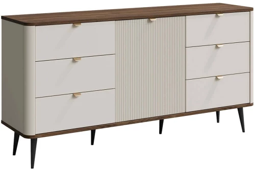 Μπουφές Marly Reg III 162907249 160x40x82cm Off White-Brown Μοριοσανίδα,Mdf