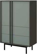 Μπουφές Alsy Reg 162912499 83x43x127cm Dark Grey-Anthracite Μοριοσανίδα, Μέταλλο
