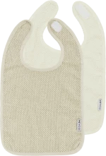 Meyco Σετ 2 Βαμβακερές Σαλιάρες Popcorn natural/soft sand με velcro