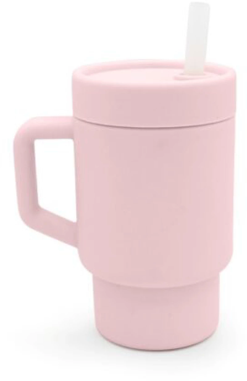 Melii Παγούρι Σιλικόνης με Καλαμάκι Tumbler Ροζ 290ml