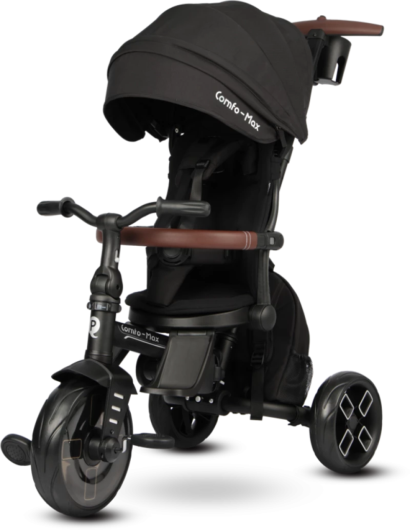 QPlay Τρίκυκλο Ποδήλατο Comfo Max 8 σε 1, Black