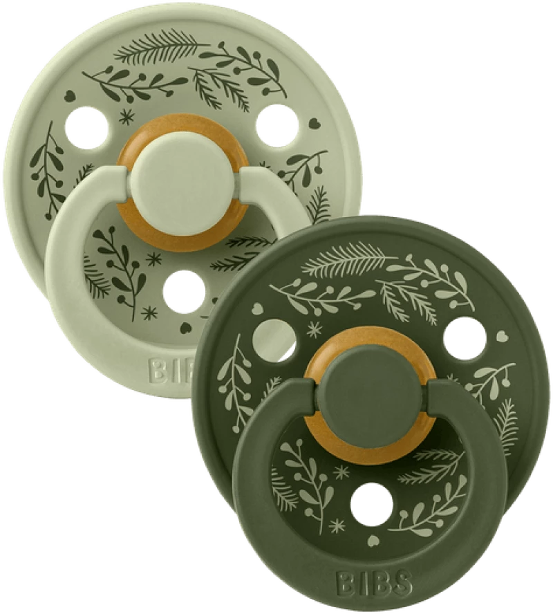 Bibs Πιπίλα Καουτσούκ Σετ 2τμχ Studio Colour Leaf Sage/Hunter Green 0-6m