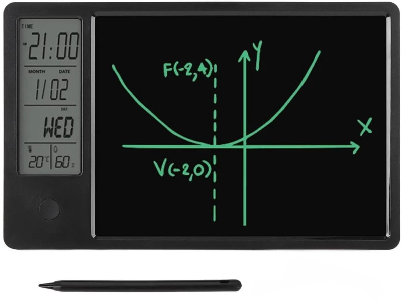 Ψηφιακό Ημερολόγιο Γραφείου με LCD Πίνακα Γραφής - Μαύρο