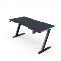 VenCore VenCore 2730-10009 - Gaming Desk 140x60x74cm Black - Μοντέρνο Γραφείο Gaming VenCore Μοριοσανίδας Carbon Fiber με Μεταλλικά Πόδια Μαύρο Μ140 x Π60 x Υ74cm