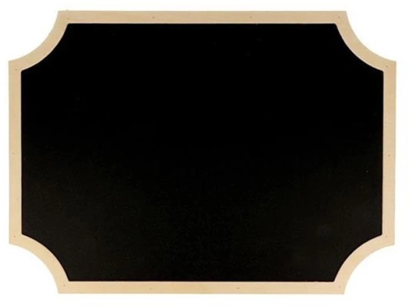 Μαυροπίνακα ετικέτα με ξύλινη άκρη 30 x 22 x 0.5 cm