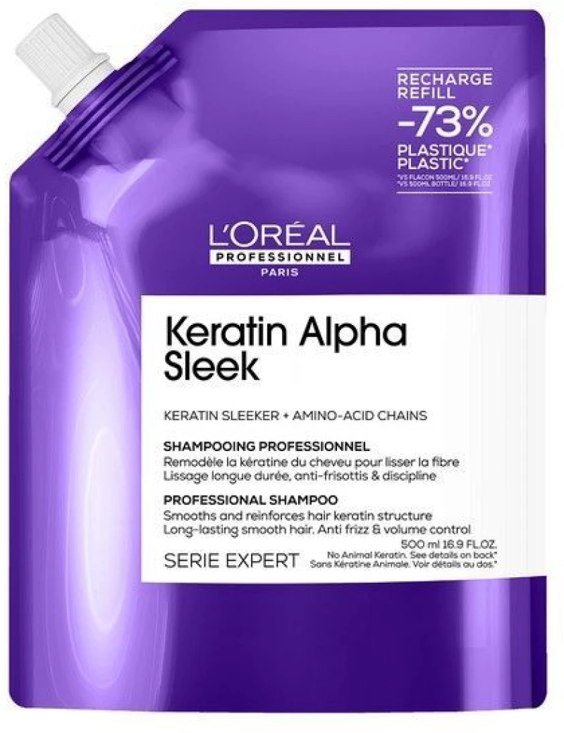 L’Oreal Professionnel Serie Expert Keratin Alpha Sleek Professional Σαμπουάν Για Λείανση Refill 500ml