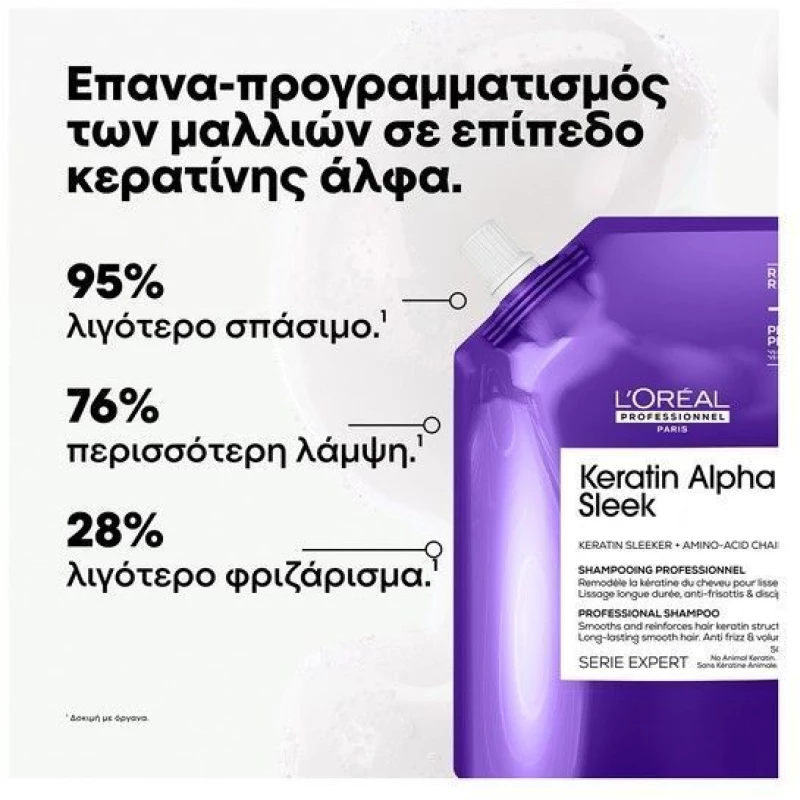L’Oreal Professionnel Serie Expert Keratin Alpha Sleek Professional Σαμπουάν Για Λείανση Refill 500ml