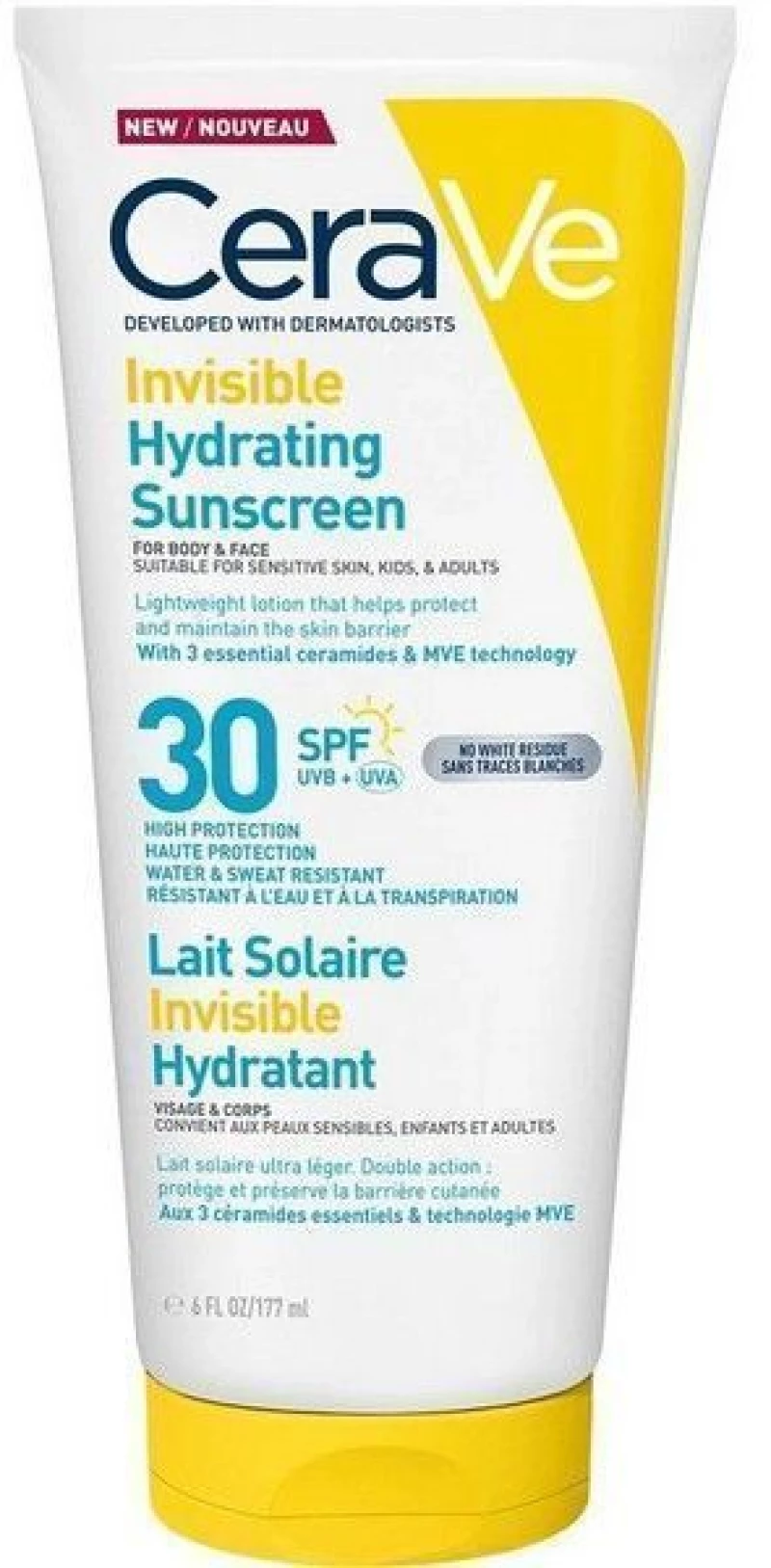 CeraVe Sunscreen SPF30 Invisible Hydrating Αντηλιακό Προσώπου & Σώματος 177ml