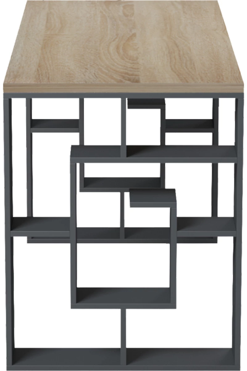 539338 ΓΡΑΦΕΙΟ ΜΕ ΡΑΦΙΕΡΑ LABIRENT PAKOWORLD ΑΝΘΡΑΚΙ-SONOMA 140X60X75ΕΚ