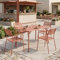 539432 ΤΡΑΠΕΖΑΡΙΑ MORAJA FEDERAL PAKOWORLD ΣΕΤ 5ΤΕΜ TERRACOTTA ΜΕΤΑΛΛΟ 140X80X72ΕΚ