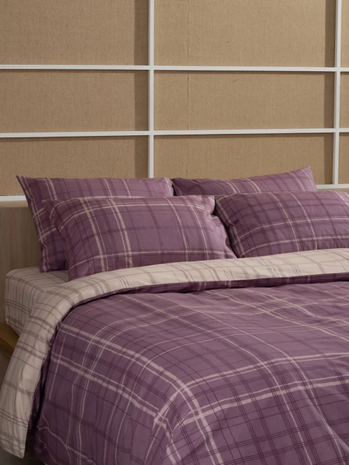 Σετ Σεντόνια Cotton Feelings 2066 Mauve Διπλό με λάστιχο (150x205+30)