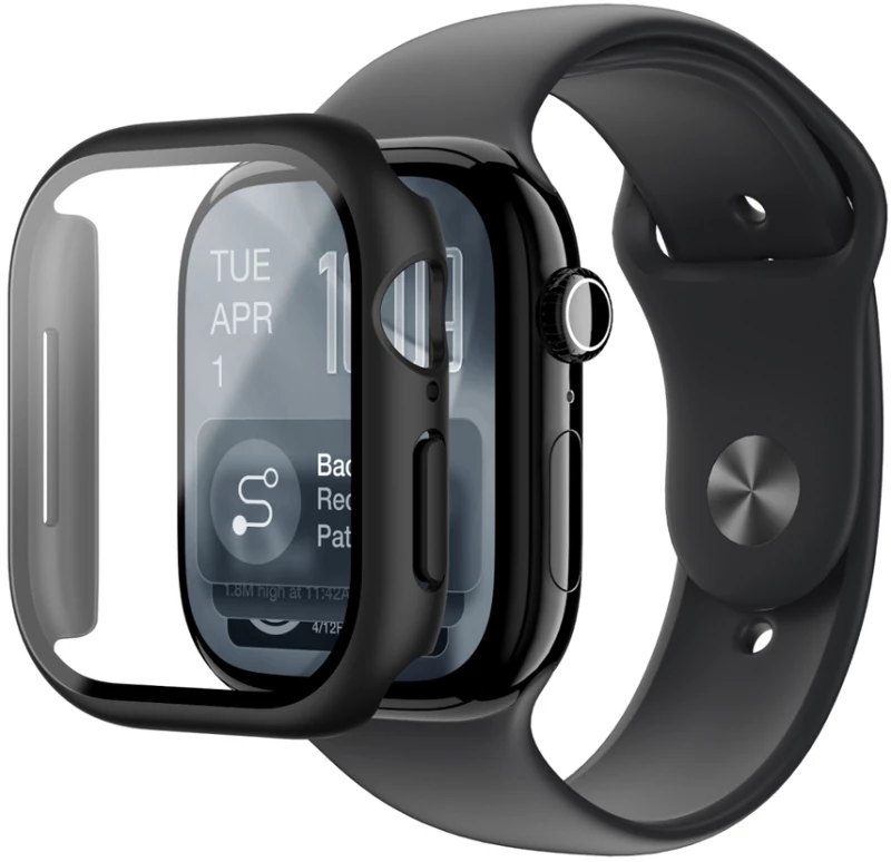 AmazingThing Radix Glass Screen Protector with Case for Apple Watch Series 11 42mm - Black