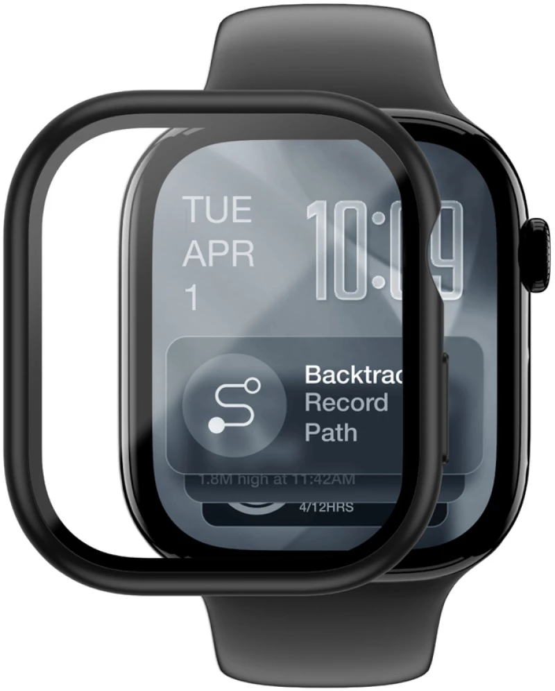 AmazingThing Radix Glass Screen Protector with Case for Apple Watch Series 11 42mm - Black