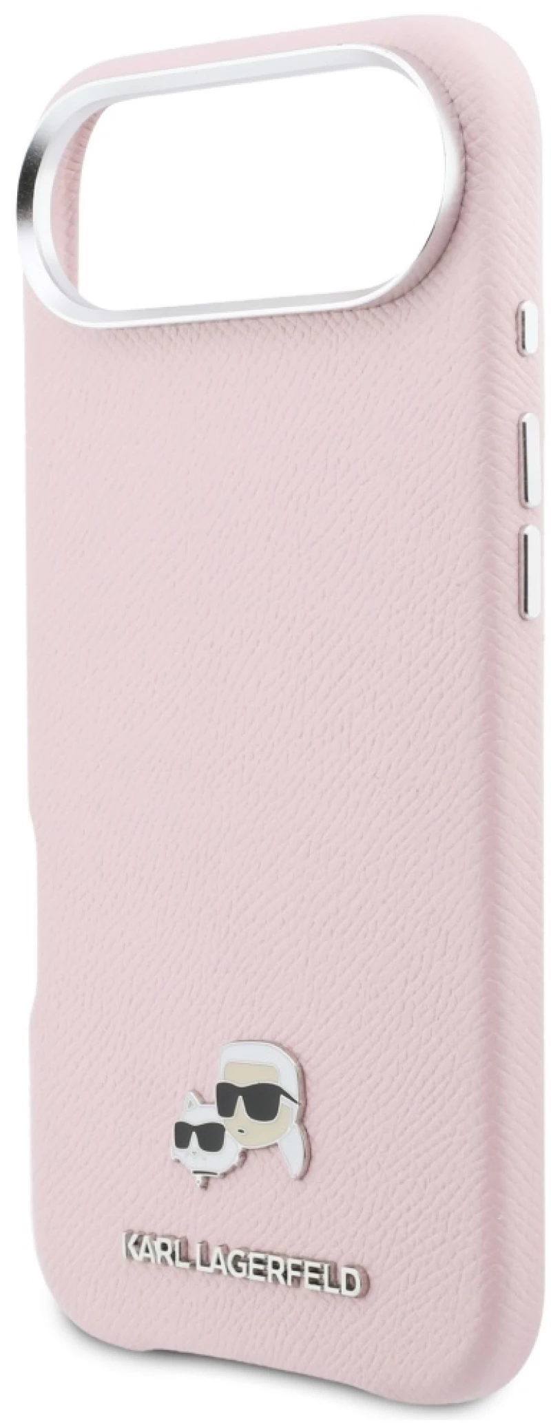 Karl Lagerfeld Karl & Choupette Head Pins Saffiano MagSafe iPhone Air Case - Pink
