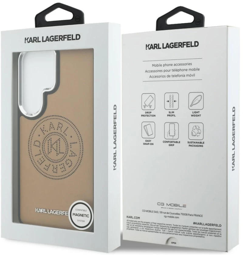 Karl Lagerfeld Perforated KL MagSafe Case for Samsung Galaxy S26 Ultra - Brown