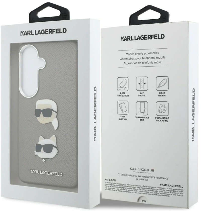 Karl Lagerfeld Saffiano Double Heads Metal case for Samsung Galaxy S26 - silver