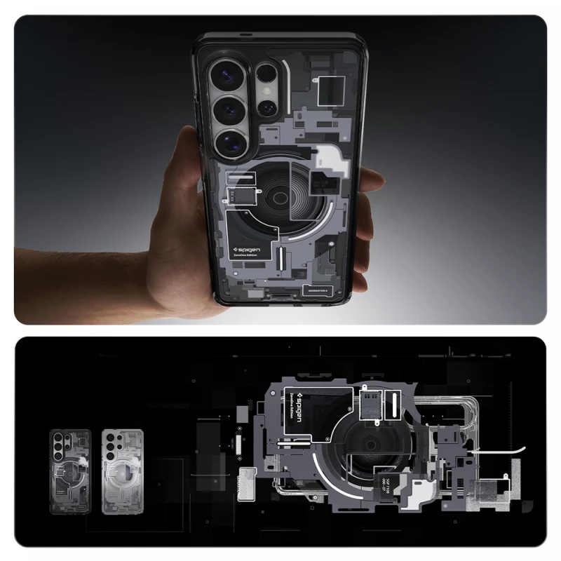 Spigen Ultra Hybrid Mag MagSafe Case for Samsung Galaxy S26 Ultra Zero One - Clear Black
