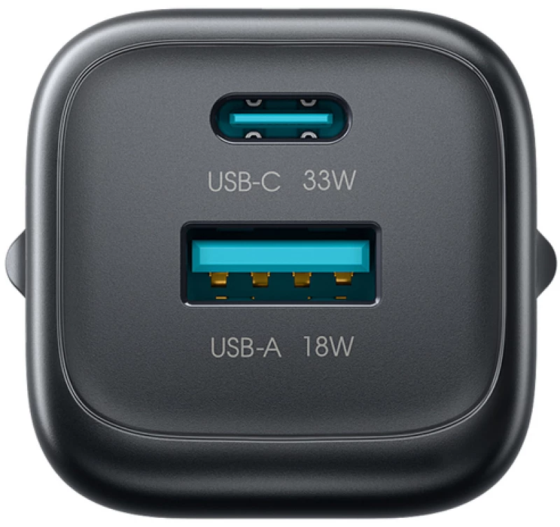 Joyroom JR-TG7 33W USB-A + USB-C Wall Charger with 60W USB-C to USB-C 1m Cable - Black