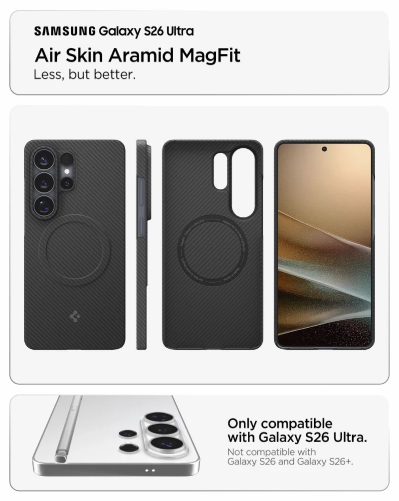 Spigen AirSkin Aramid Mag MagSafe Case for Samsung Galaxy S26 Ultra - Black