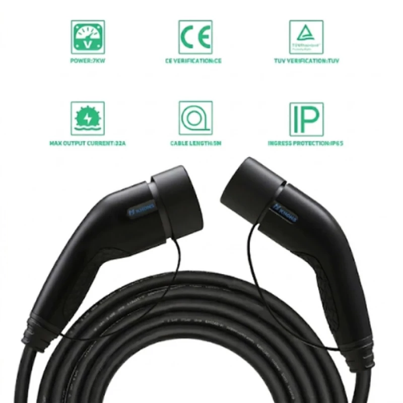 KHONS KH7K3215M EV Καλώδιο Φόρτισης Μονοφασικό 5m 7KW 32A Type 2