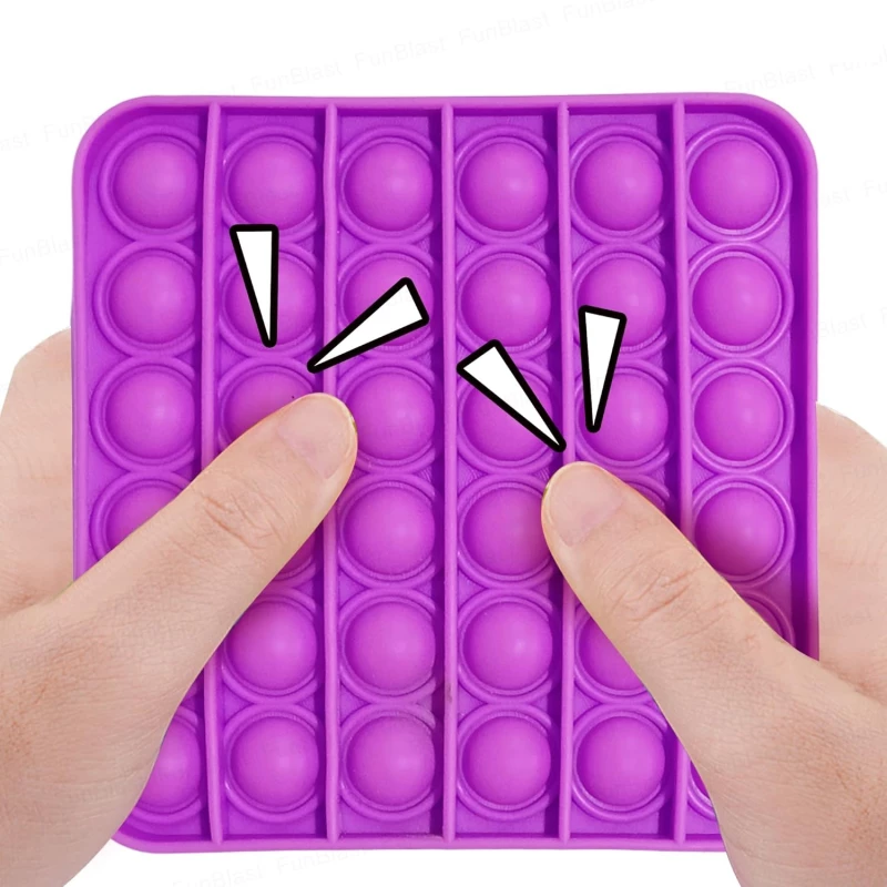 4FIZJO Τετράγωνο Push Bubble Stress Reliever Pop it Fidget Σιλικόνης Μωβ Λιλά  (12cm*12cm)