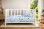 Σεντόνια Εμπριμέ Σετ 3 τεμ bebe Bear's Playtime 591 120X160 Sky Blue 100% Cotton - -
