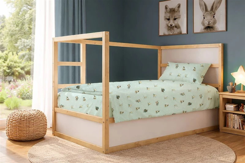 Σεντόνια Εμπριμέ Σετ 3 τεμ kids Bear's Playtime 593 160X240 Mint 100% Cotton - -