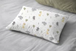 Μαξιλαροθήκη Εμπριμέ bebe Happy Safari 713 35X45 White-Grey 100% Cotton - -