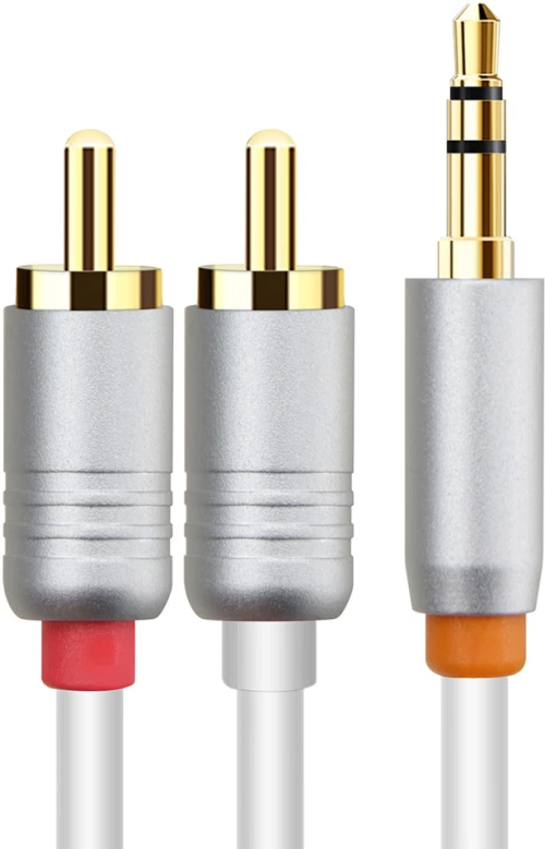 CABLETIME καλώδιο ήχου 3.5mm σε 2x RCA CT-AV314-P12G, 1m, λευκό