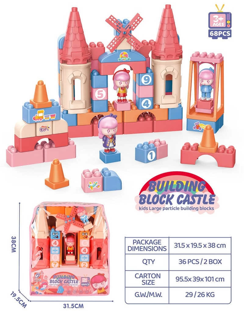 Σετ κατασκευών DIY με τουβλάκια - Block Castle - 68pcs - JX6747 - 233044